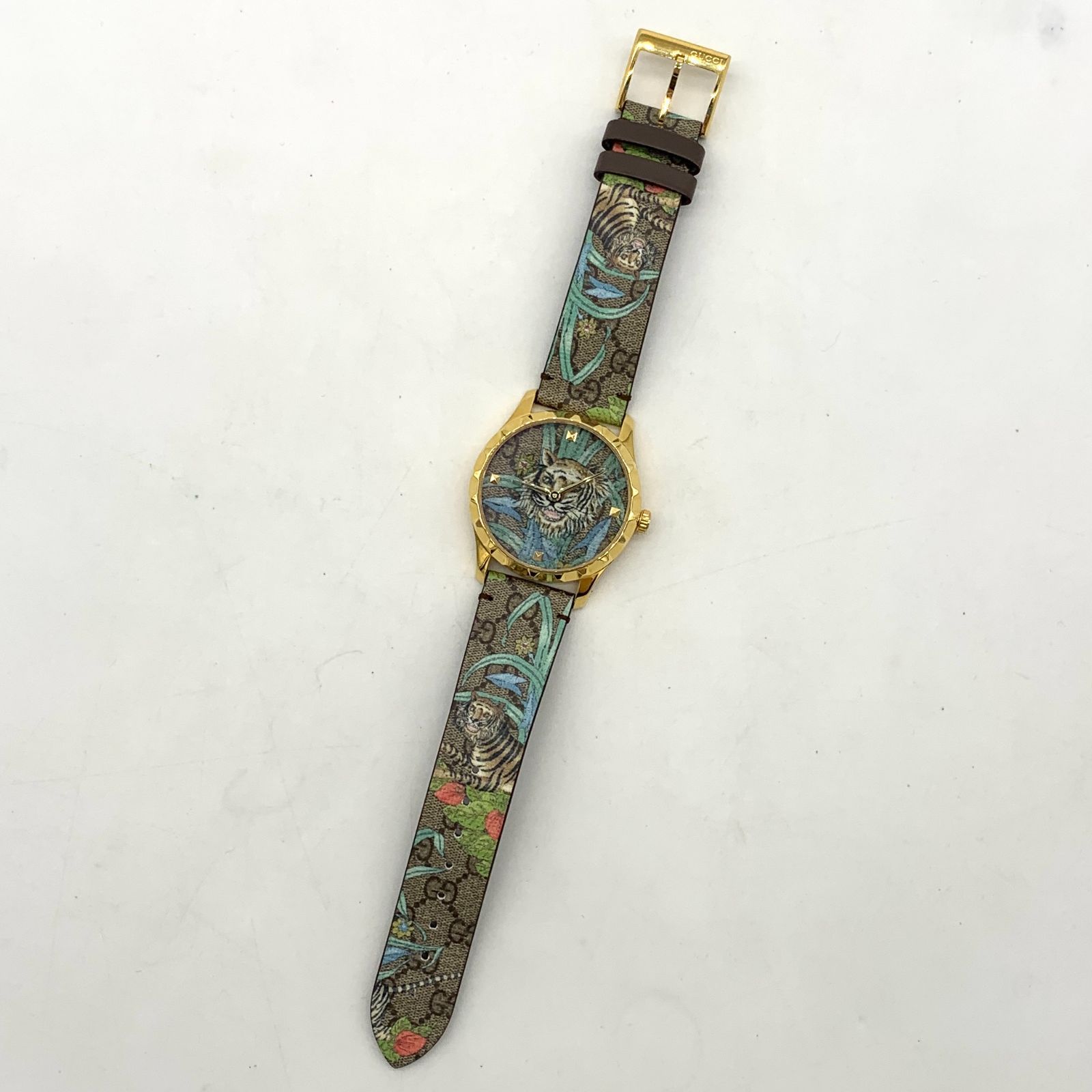 ▽【稼働品】GUCCI/グッチ Gタイムレス 126.4 クオーツ 総柄文字盤 