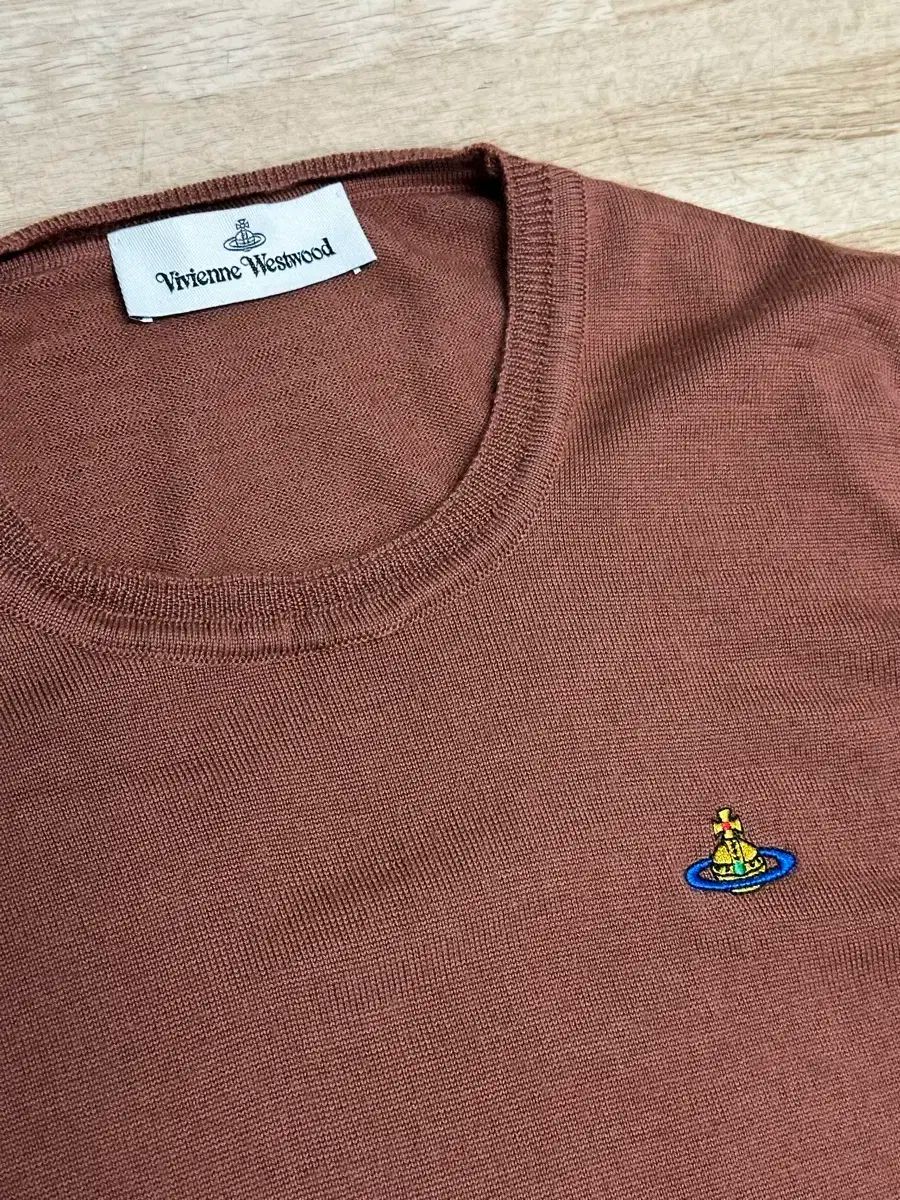 M VIVIEN ウェストウッド 刺繡 長袖 ニット 茶色 レディース