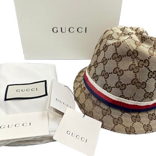 GUCCI グッチ キッズ GGキャンバス バケットハット Sサイズ