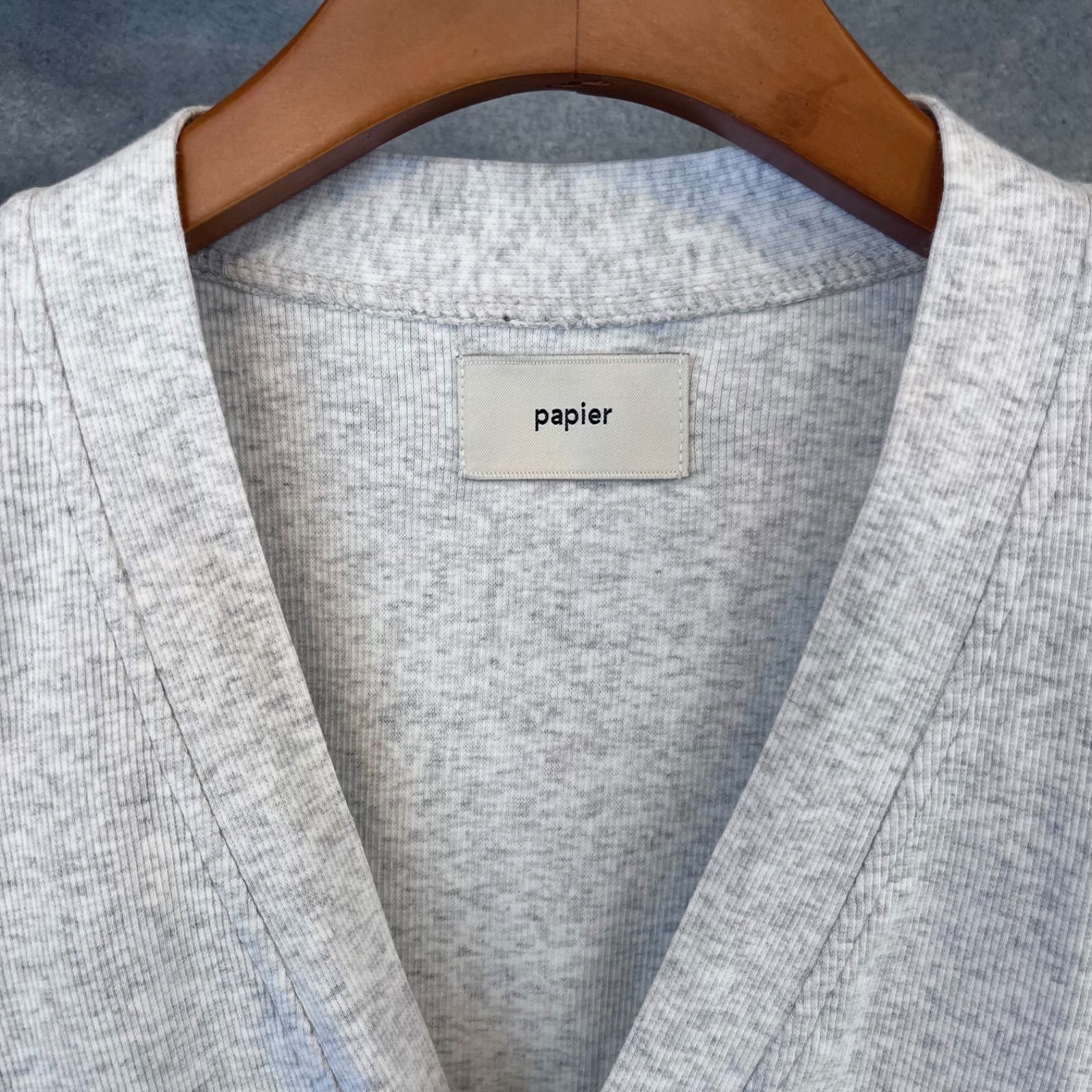 papier/パピエ ニットカーディガン パンツ セットアップ フリーサイズ 