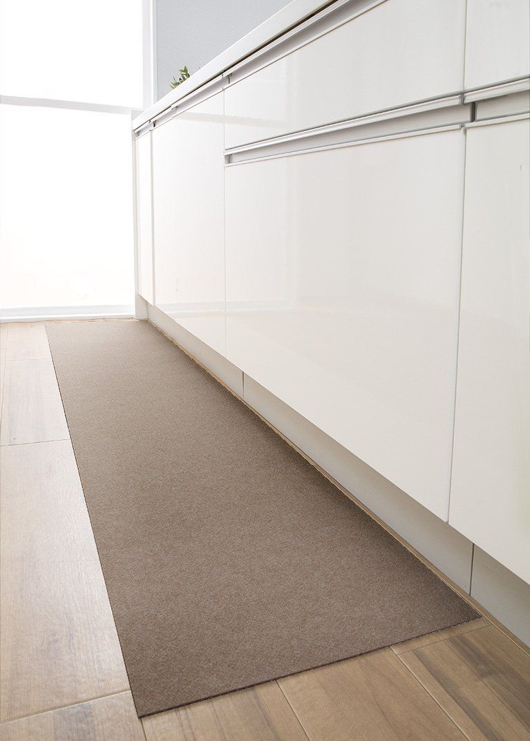 売切注意 お急ぎ下さい 消臭 洗える サンコー キッチンマット ずれない 撥水 台所マット ロング 45 180 cm ブラウン おくだけ吸着 KP 21