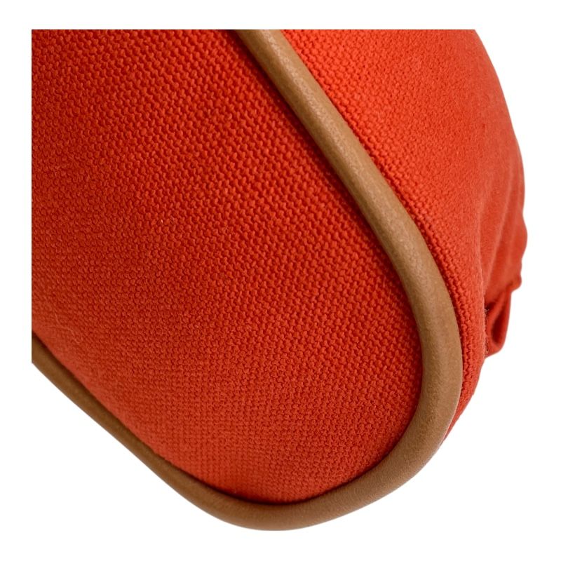 エルメス HERMES ボリードポーチ16 オレンジ SV金具 トワル レディース  