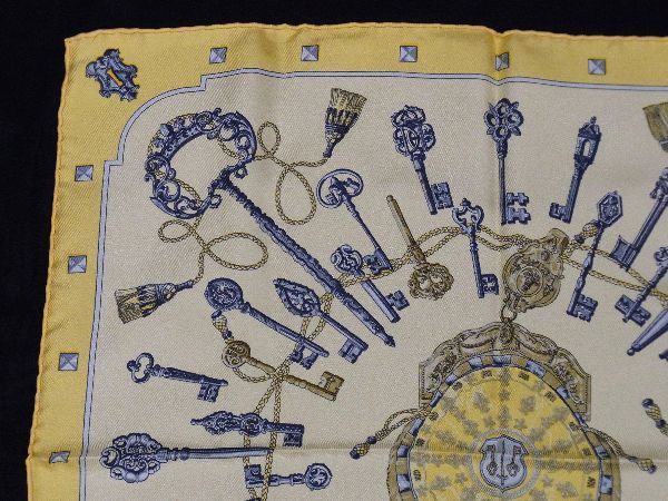 □新品□未使用□ HERMES エルメス LES CLES【鍵柄】カレ40 プチカレ  