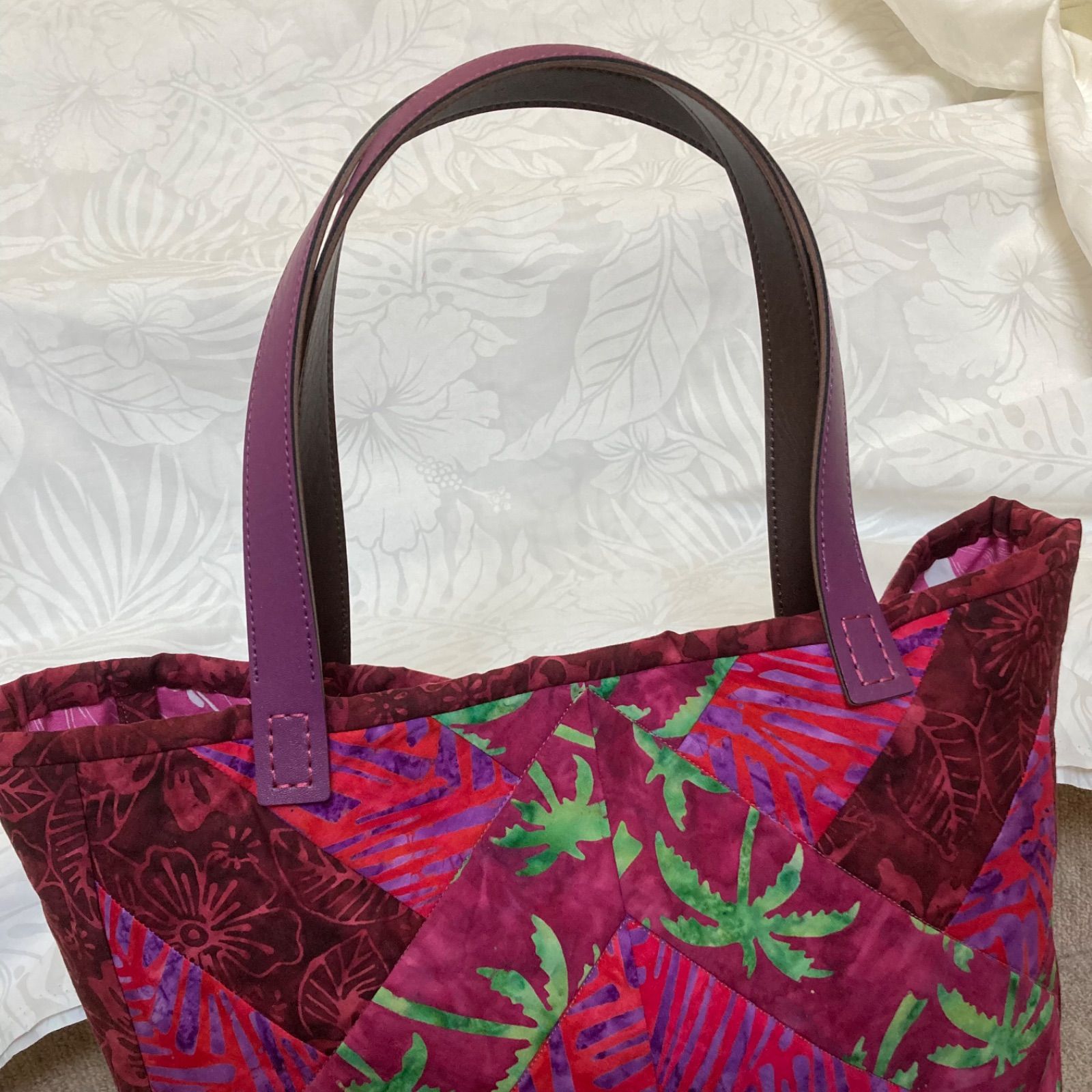 バティックパッチワークバッグ・ハワイアンキルトバッグ・ハンドメイド 