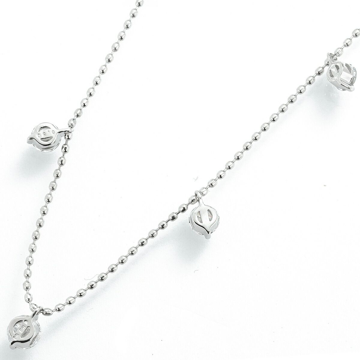 ステーションネックレス ダイヤモンド 0.50ct K18 中古 プレラブド  