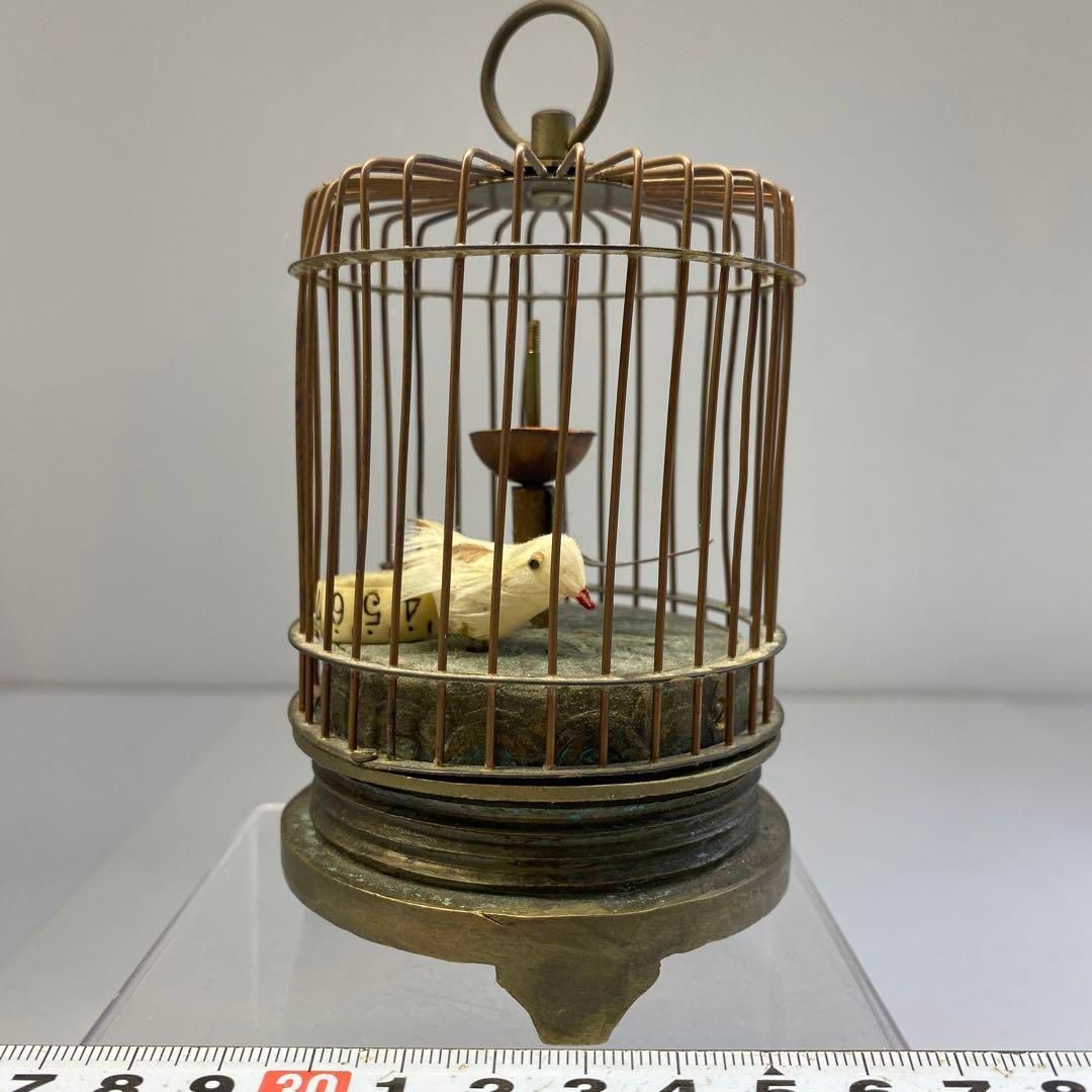 時代 鳥籠時計 稼動品 高さ13㎝|330g 東Y6-0722