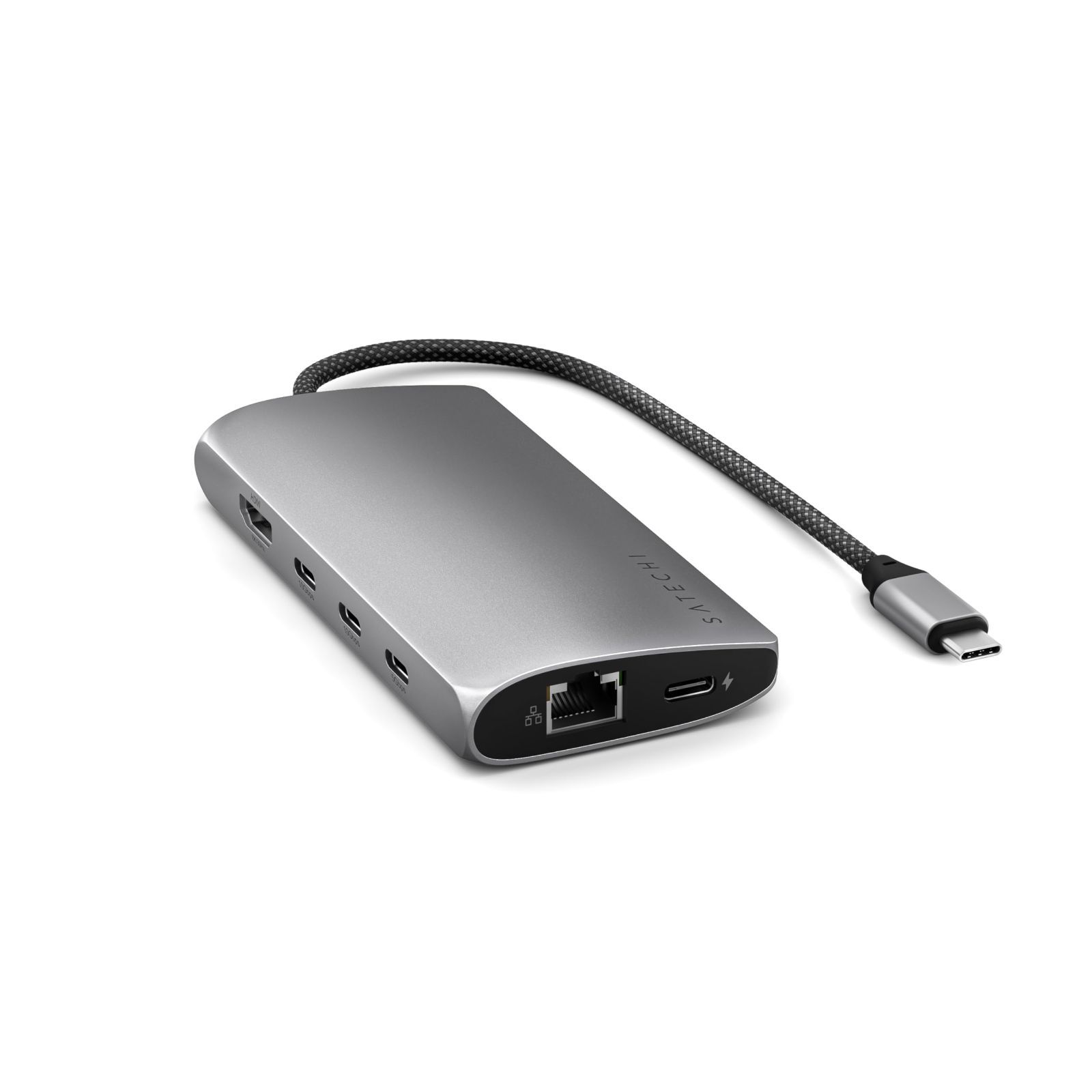 新着商品 8K スペースグレイ HDMI 出力 8-in-1 PD充電 85W ハブ イーサネット UHS-II USB-C SDカードリーダー USB-Cデータポートx4 マルチ M3 MacBook V3 Pro|Airなど対応 USB Sate
