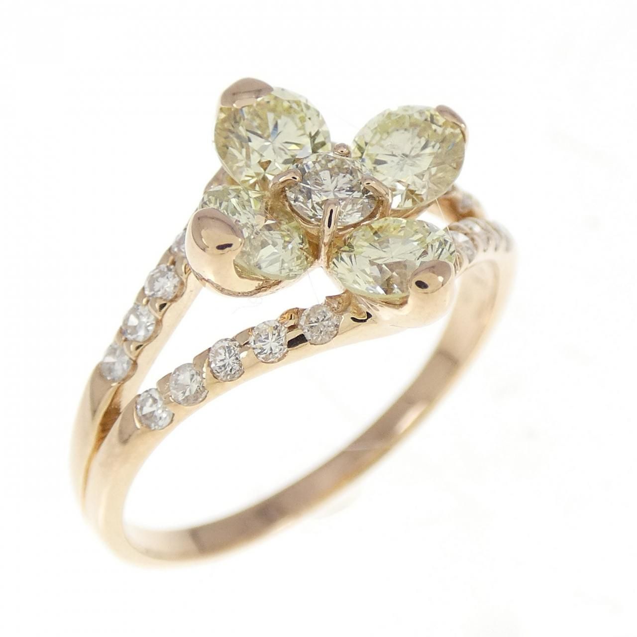K18PG フラワー ダイヤモンド リング 1.20CT - メルカリ 