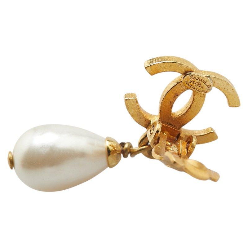 シャネル ヴィンテージ ココマーク イヤリング スイング ゴールド  