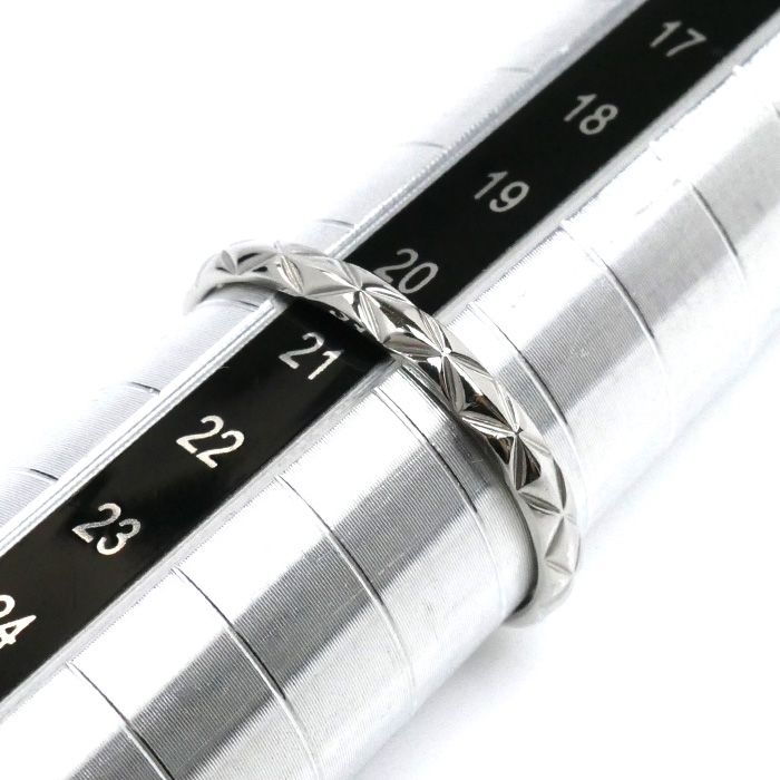 CHANEL プラチナ マトラッセリング 7.5号 1P ダイヤ Pt950 シャネル マトラッセリング プラチナ Pt950 #57 約16.5号 中古