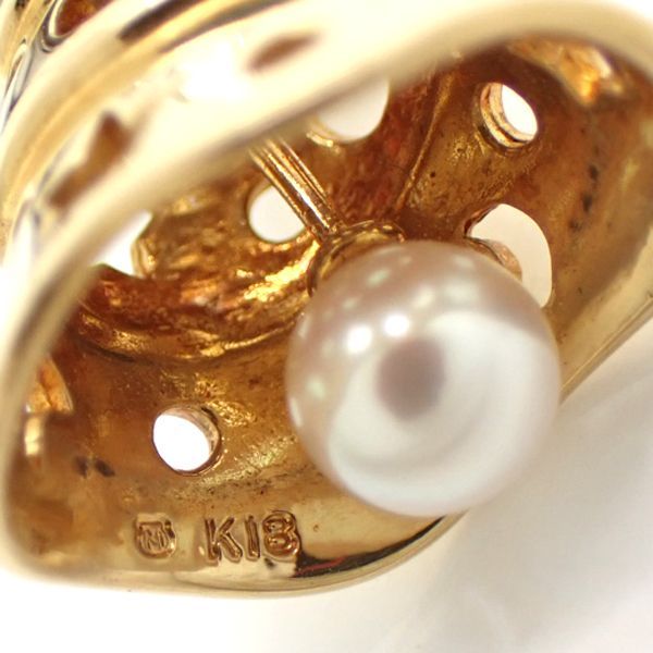 MIKIMOTO クリスマスツリー ブローチ K18/SV パール 7.1mm