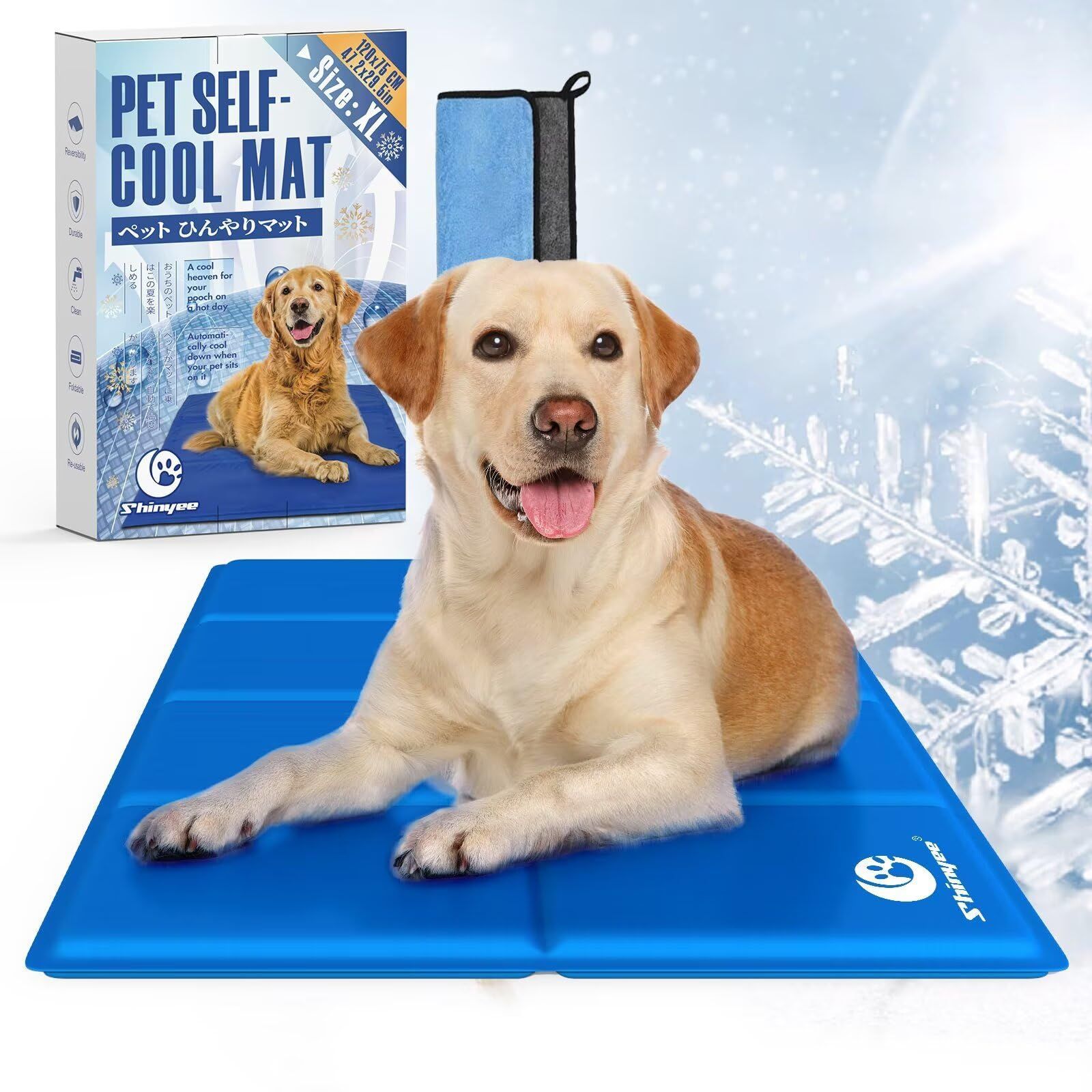 猫 犬 ペット用 XS-XXL クールマット ペット 冷却マット 多用途 ひんやりマット 冷感ジェルマット 猫 犬 ひんやりシート ShinyeeR 熱中症対策 - ブルー XL 120x75CM
