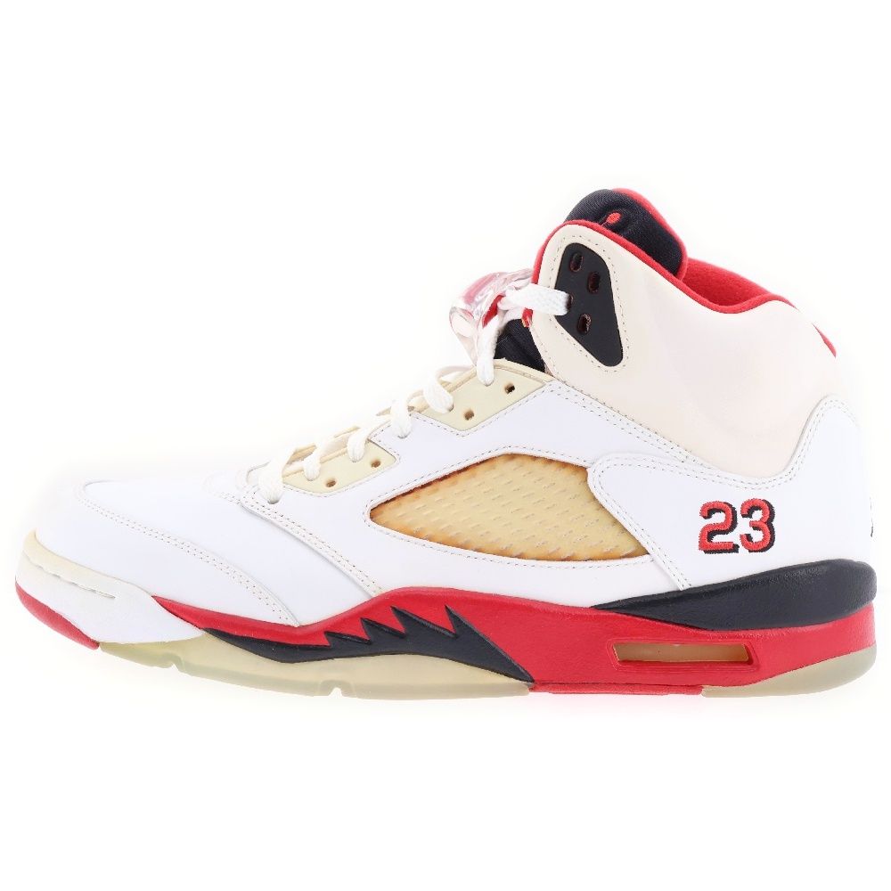 NIKE (ナイキ) 【観賞用 2013年】 AIR JORDAN 5 RETRO Fire Red エアジョーダン5 ファイヤーレッド ハイカットスニーカー ホワイト/レッド/ブラック US11/29cm 136027-120