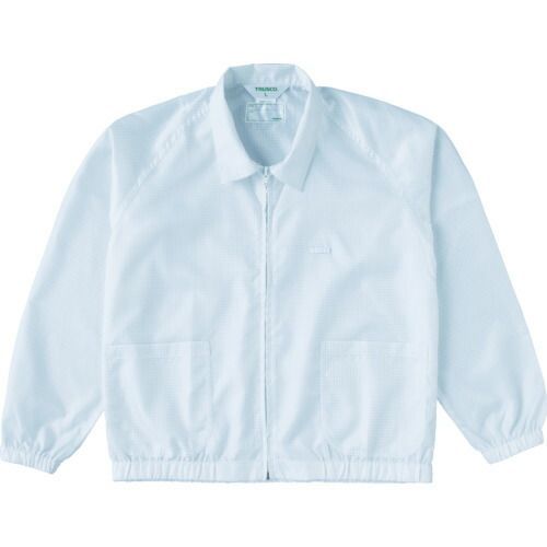 ＴＲＵＳＣＯ 制電糸グリッド仕様ジャケット 衿付 ホワイト Ｍ