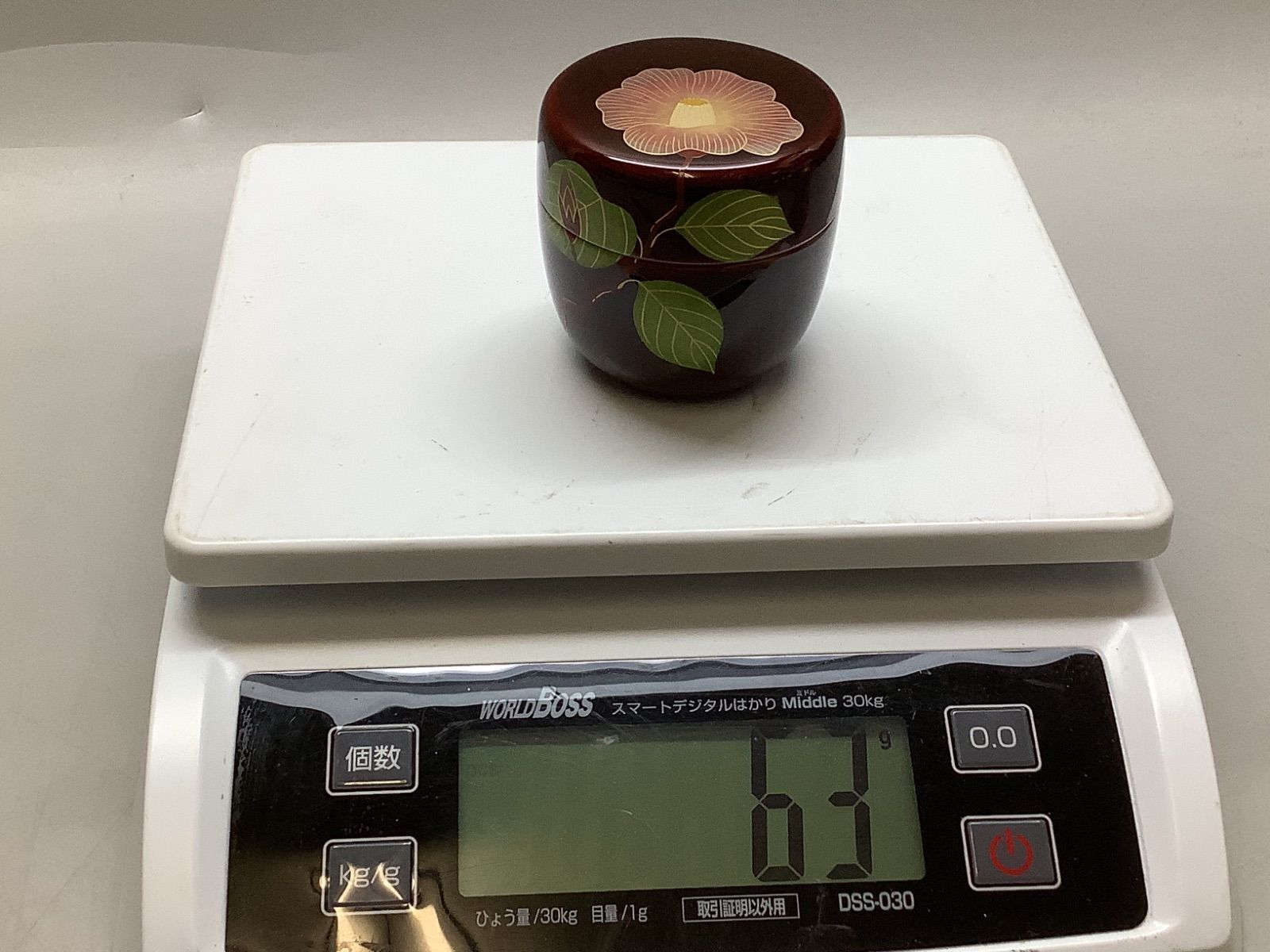 N12 茶道具 棗 なつめ 木質 溜漆塗中棗 椿蒔絵 紙箱 茶入 茶道 - メルカリ