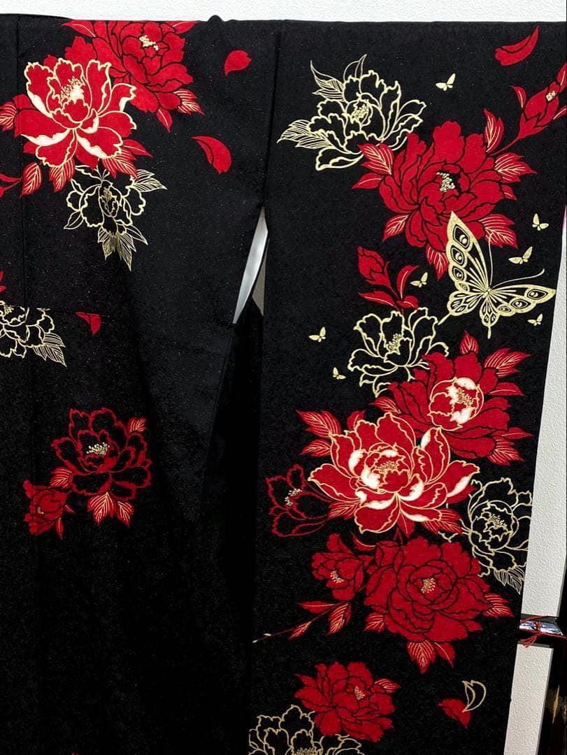 振袖 豪華 銀通し 刺繍 金彩 牡丹 身丈171cm