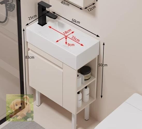 洗面ボウル 洗面台 高さ80CM セラミック手洗い器 陶器 ロッカー付 洗面化粧台 独立洗面台 収納 キャビネット 温水 冷水栓付