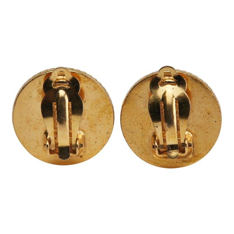 シャネル ヴィンテージ ココマーク ラウンド ゴールド ブラック メッキ レディース CHANEL 222-35194