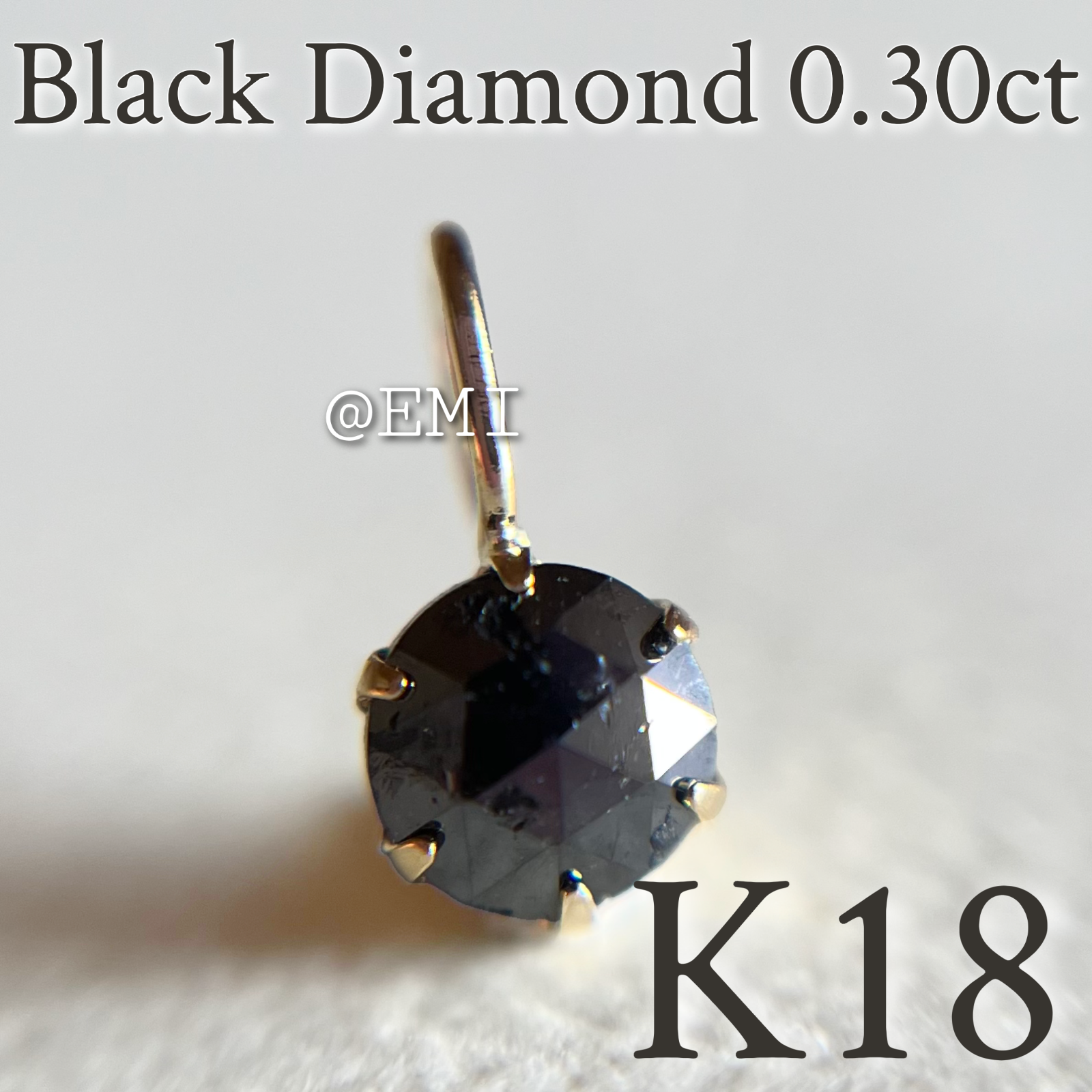 ☆セール K18 天然ブラックダイヤモンド 0.30ct チャーム ペンダント