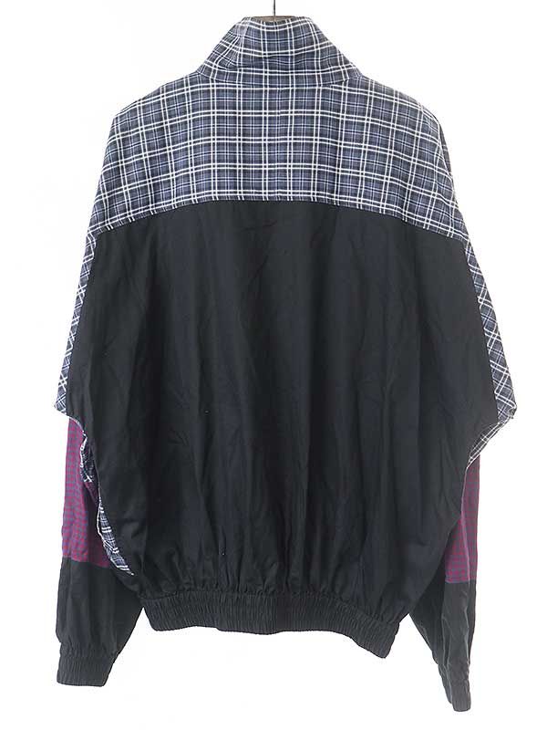 BALENCIAGA 18AW チェック切替ポプリンジップアップジャケット BALENCIAGA 18AW チェック切替ポプリンジップアップジャケット
