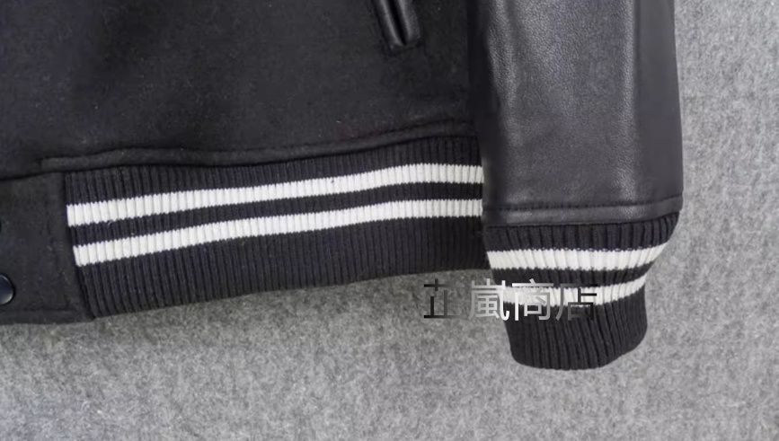 美品□スタジャン 最上級 羊革袖・ウール切替・ レザージャケット