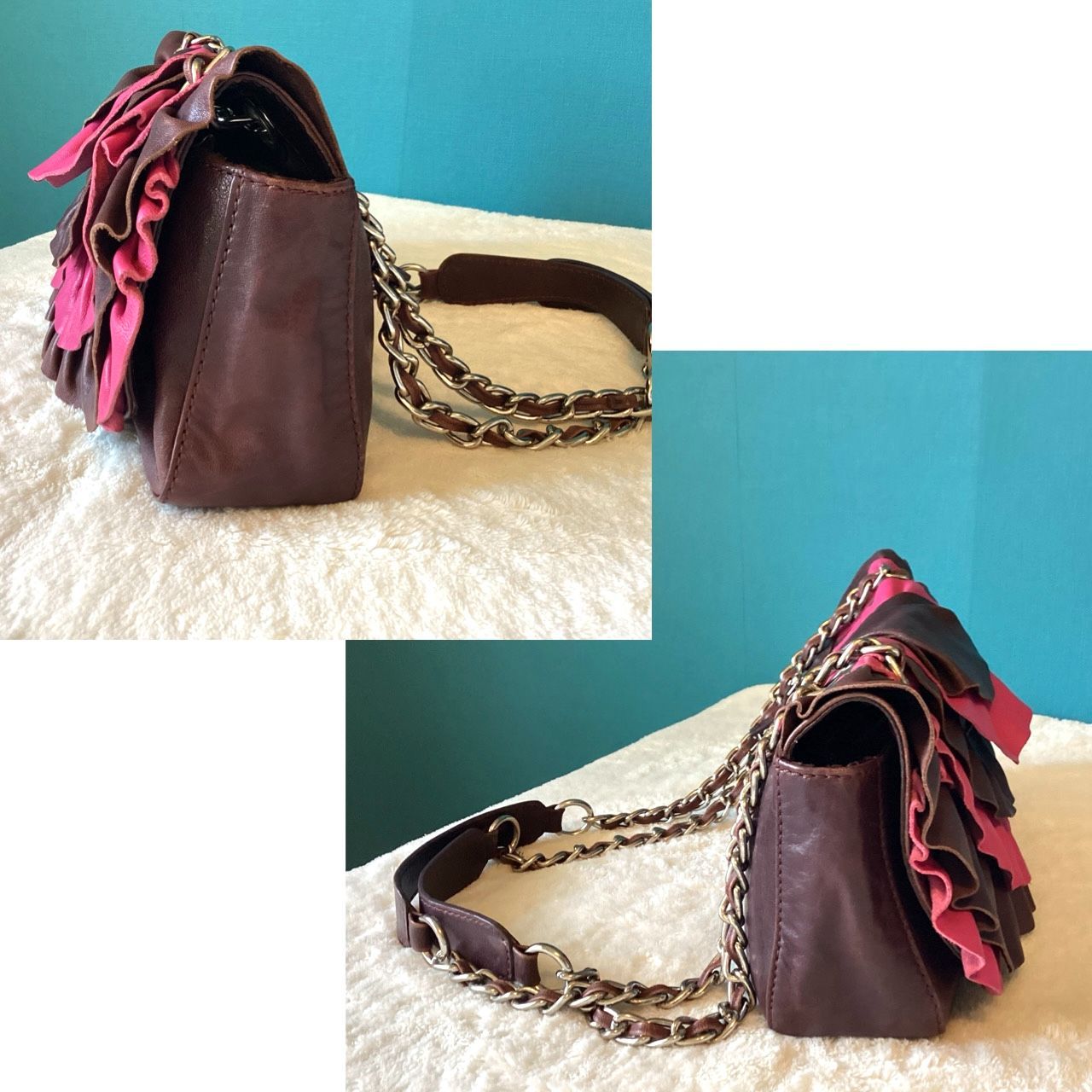 MODALU LONDON モダルー レザー フリルショルダーバッグ チェーン 