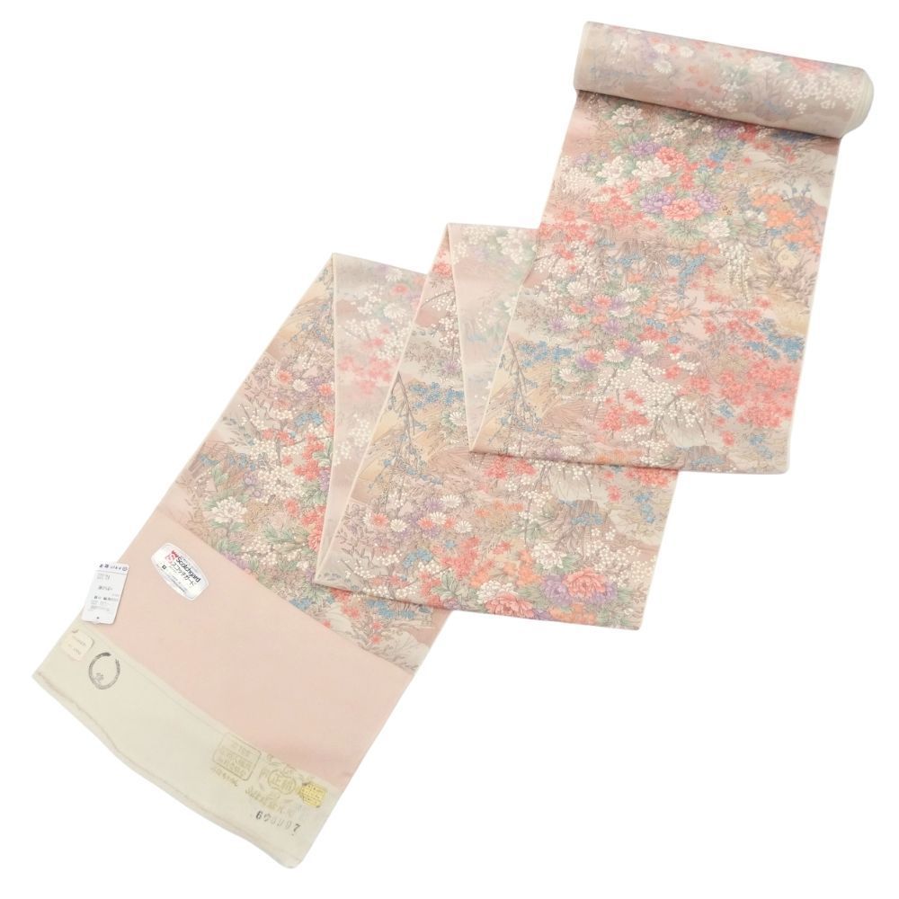 小紋反物 正絹 リユース 丹後ちりめん 華やか草花柄 006-6K 8050-00285