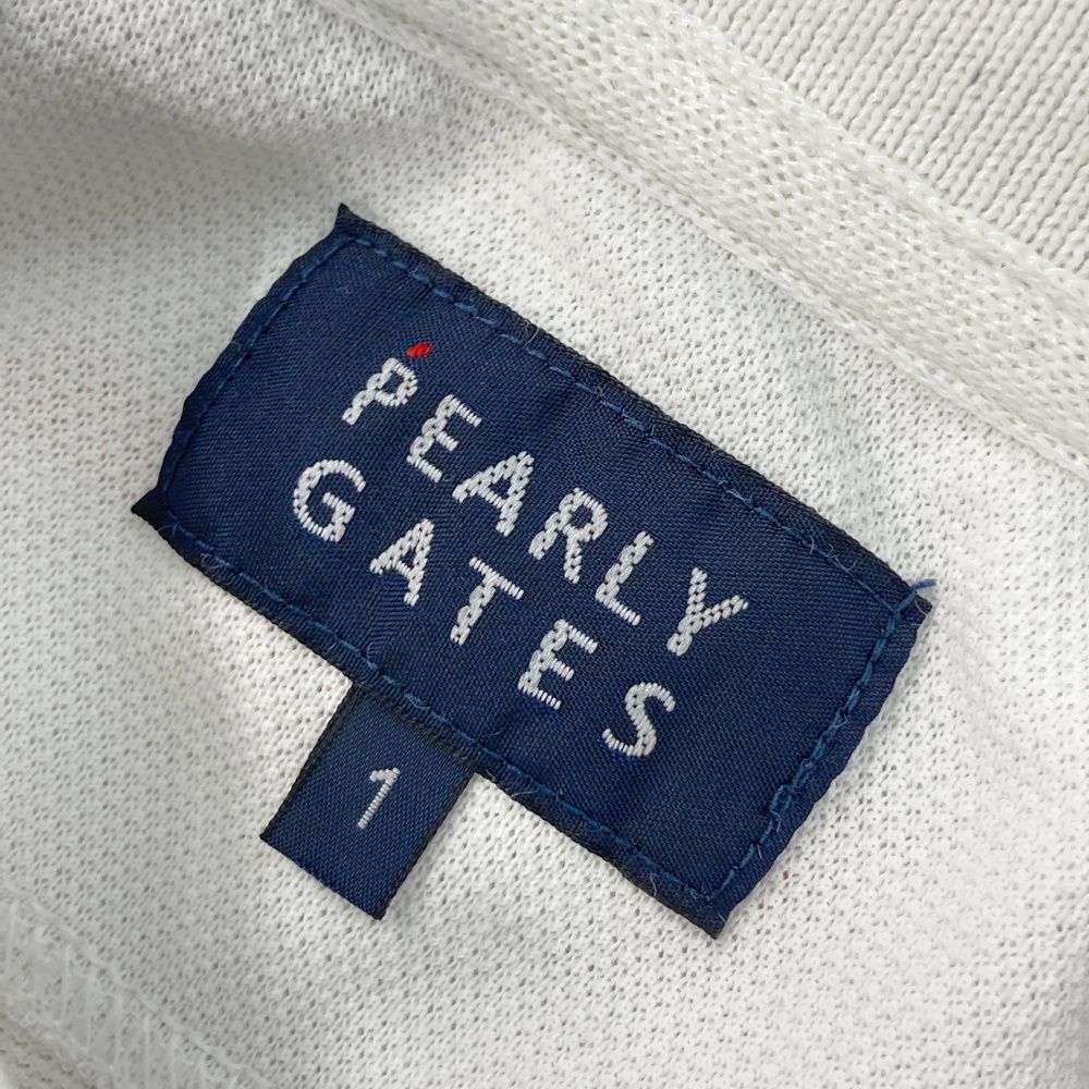 PEARLY GATES パーリーゲイツ　ノースリーブポロシャツ　ホワイト　1 PEARLY GATES パーリーゲイツ ノースリーブポロシャツ 刺繍