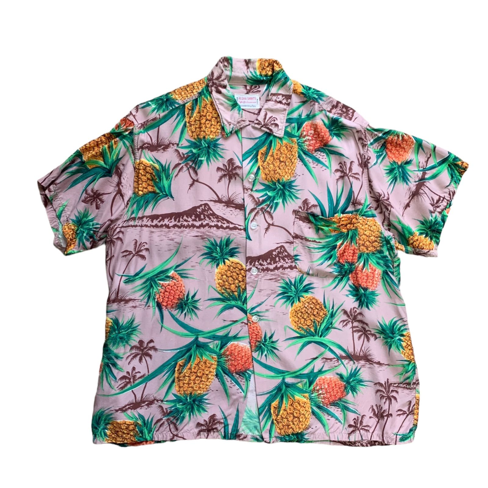 60's Pineapple Pattern ALOHA SHIRTS Made in JAPAN 【L】 ハワイアンシャツ ヴィンテージ  パイナップル ヴィンテージハワイアンシャツ アロハシャツ アロハ - メルカリ