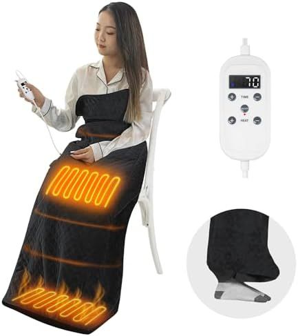 Amison 電気足温器 フットウォーマー 移動 型 ホット脚入れヒーター 歩けるこたつ 暖房費節約 省エネ 急速昇温 過熱保護 着るこたつ タイマー付き 7段階温度調節 8段階タイマー設定 一人用こたつ 水洗い可 防寒対策 暖房器具