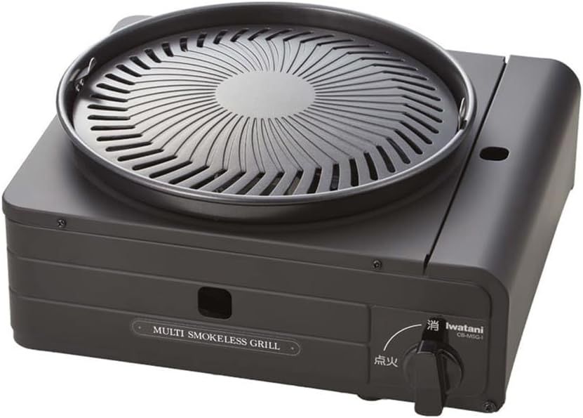 イワタニ カセットコンロ カセットフー マルチスモークレスグリル ブラック CB-MSG-1 日本製