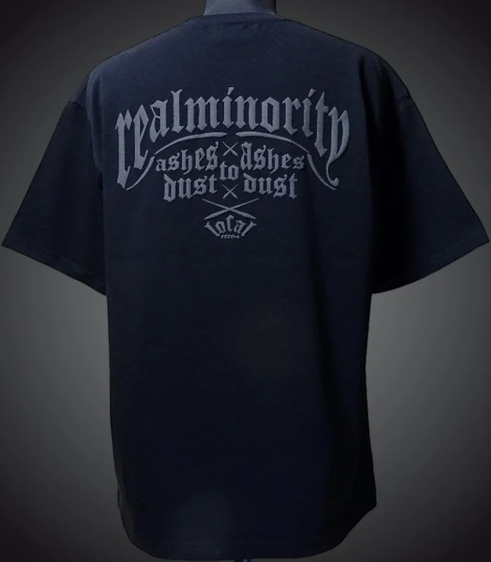 RealMinority リアルマイノリティー Tシャツ (Liveinthenow-2) 9.1oz ビッグシルエット T-shirt カラー：ブラック