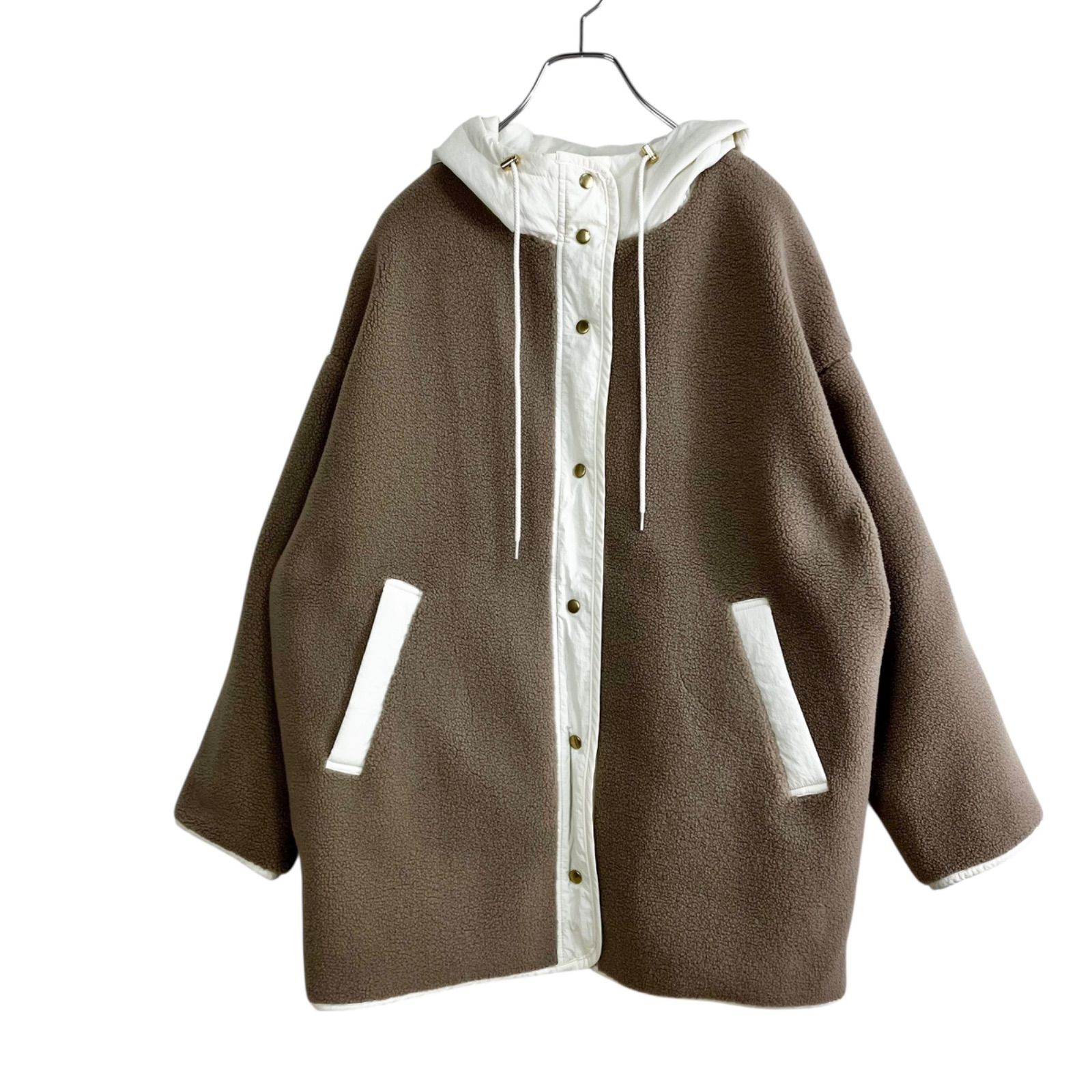 RIVE DROITE フードボアコート F ベージュ リヴドロワ RDZ1032308A0004