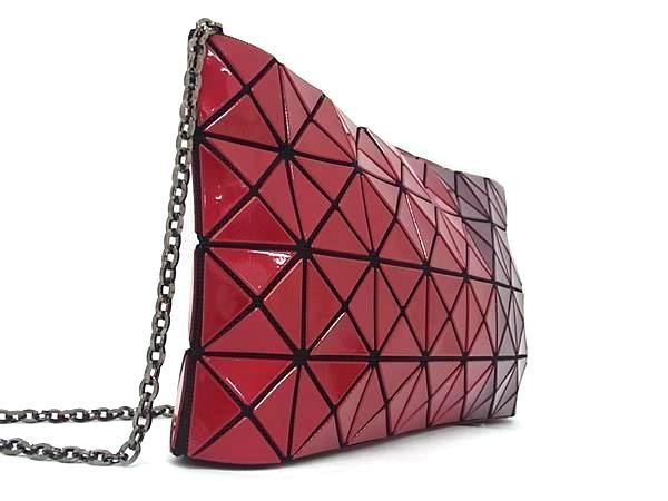 BAO BAO ISSEY MIYAKE バオバオイッセイミヤケ プリズム PVC クロスボディ チェーン ショルダーバッグ レッド系 FP5928