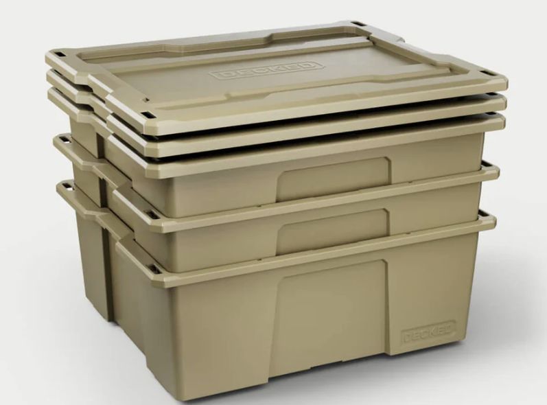DECKED 多用途ボックス 対候性 防塵性 積み重ね 3個セット タン
