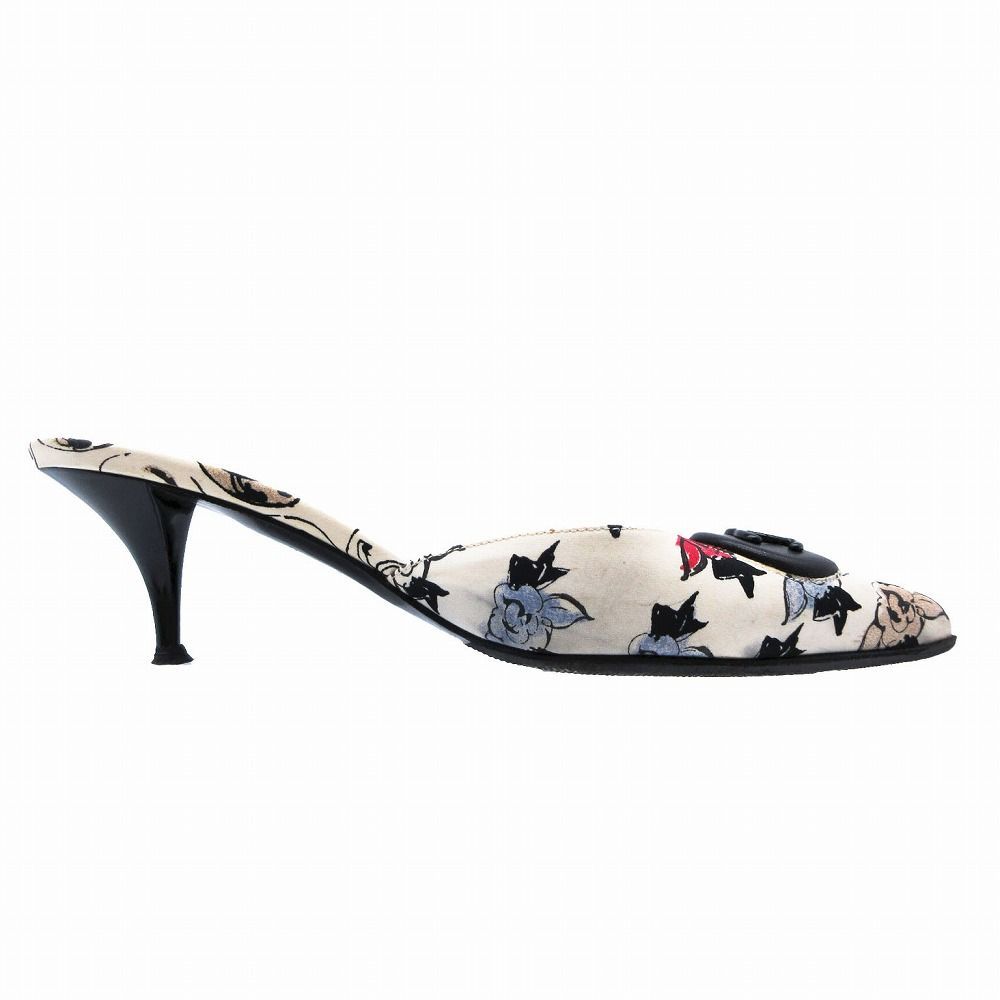 【美品】CHANEL シャネル ココマーク フラワー装飾 サンダル CHANEL シャネル 花柄 フラワー ミュール サンダル CC ココ