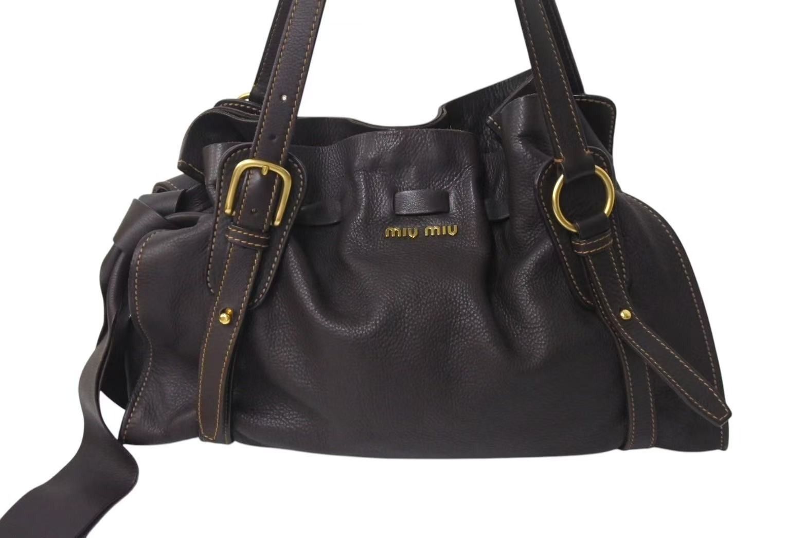 MIUMIU ミュウミュウ サイドリボン ハンドバッグ トートバッグ MIUMIU ミュウミュウ サイドリボン ハンドバッグ トートバッグ