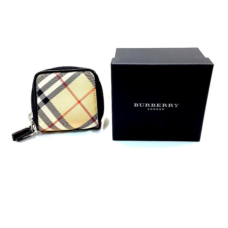 バーバリー BURBERRY LONDON Wジップ コインケース ミニ ウォレット ノバチェック 小銭入れ 2個口 内側仕切りあり KB-9990