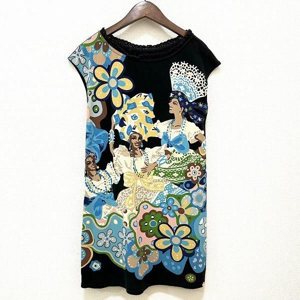 美品☆トクコプルミエヴォル ノースリーブレース切替ワンピース チュニック【9】 snc トクコ TOKUKO1erVOL ワンピース チュニック 9 黒系 マルチ