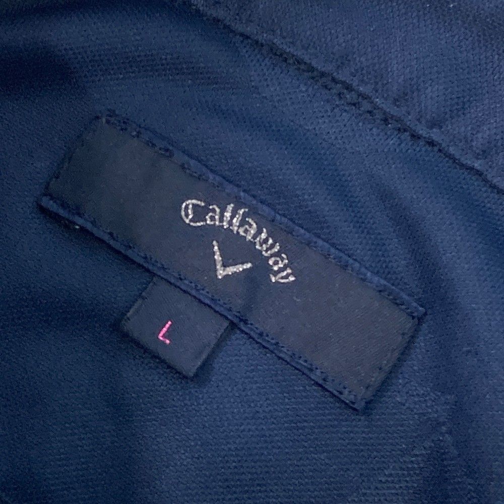 サイズ：L CALLAWAY キャロウェイ 半袖ポロワンピース ネイビー