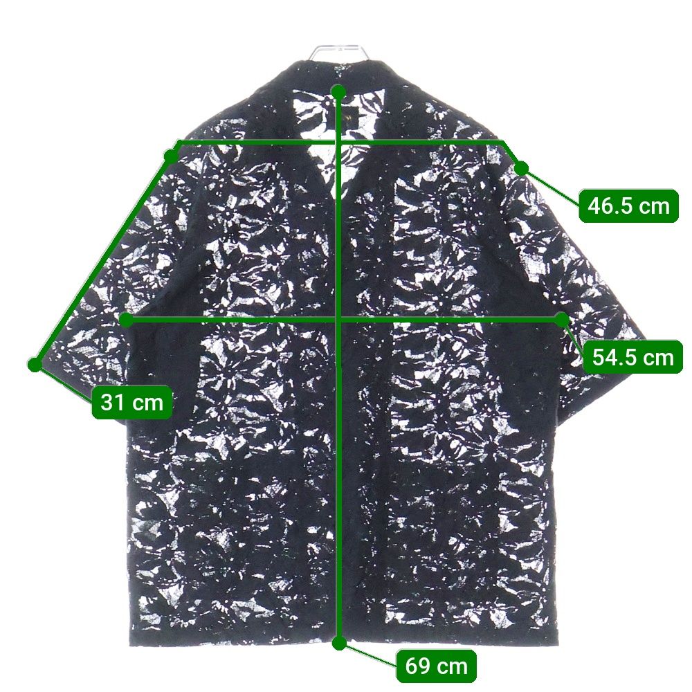 Needles (ニードルス) Cabana Shirt レース半袖シャツ ブラック