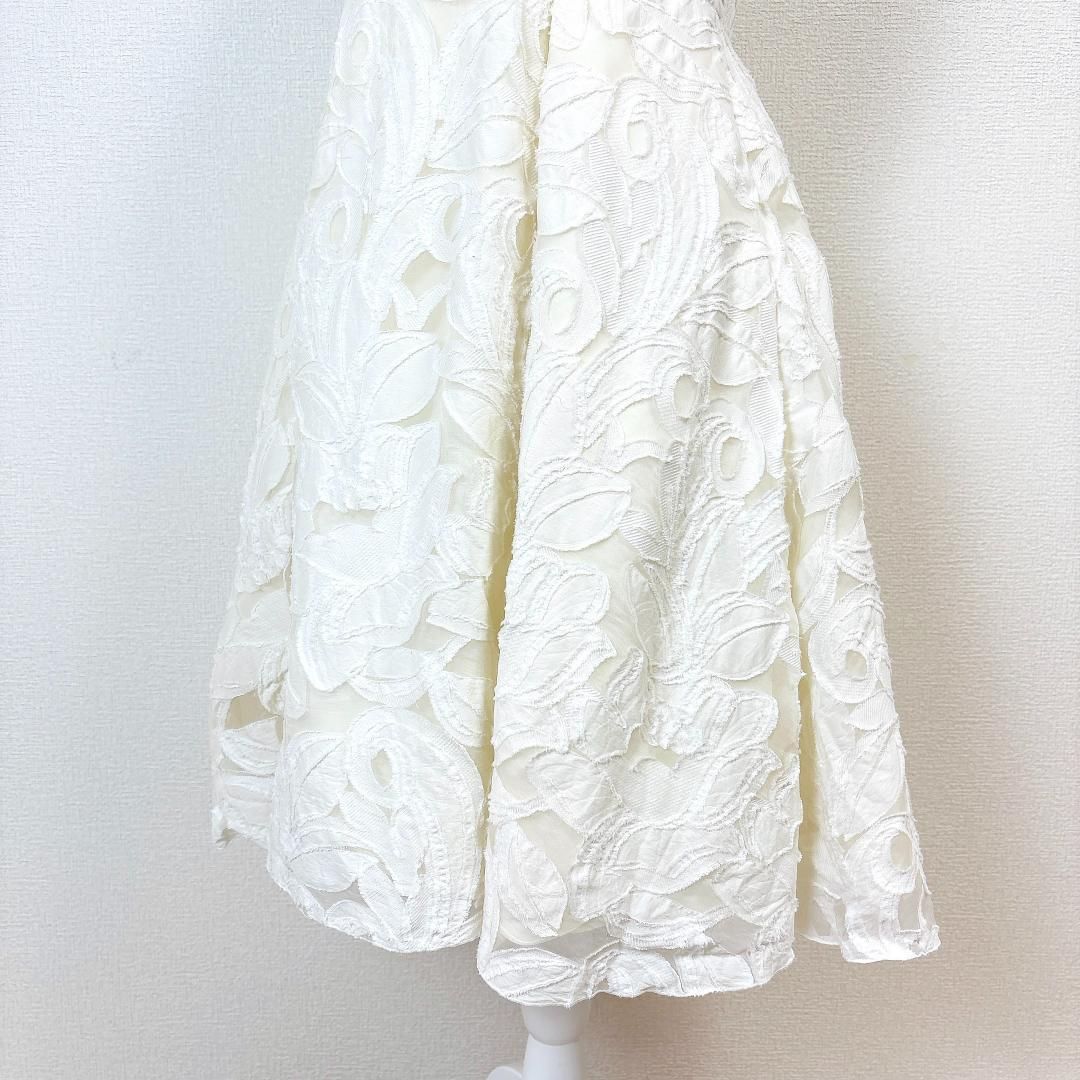 美品】フォクシー ノースリーブワンピース Vネック 42 フラワーレース