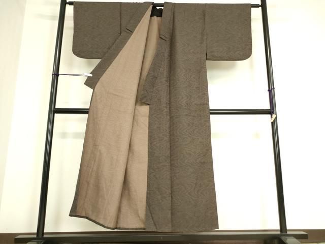 平和屋着物▽お召 単衣 抽象文 正絹 逸品 AAAW1511fy 平和屋着物▽