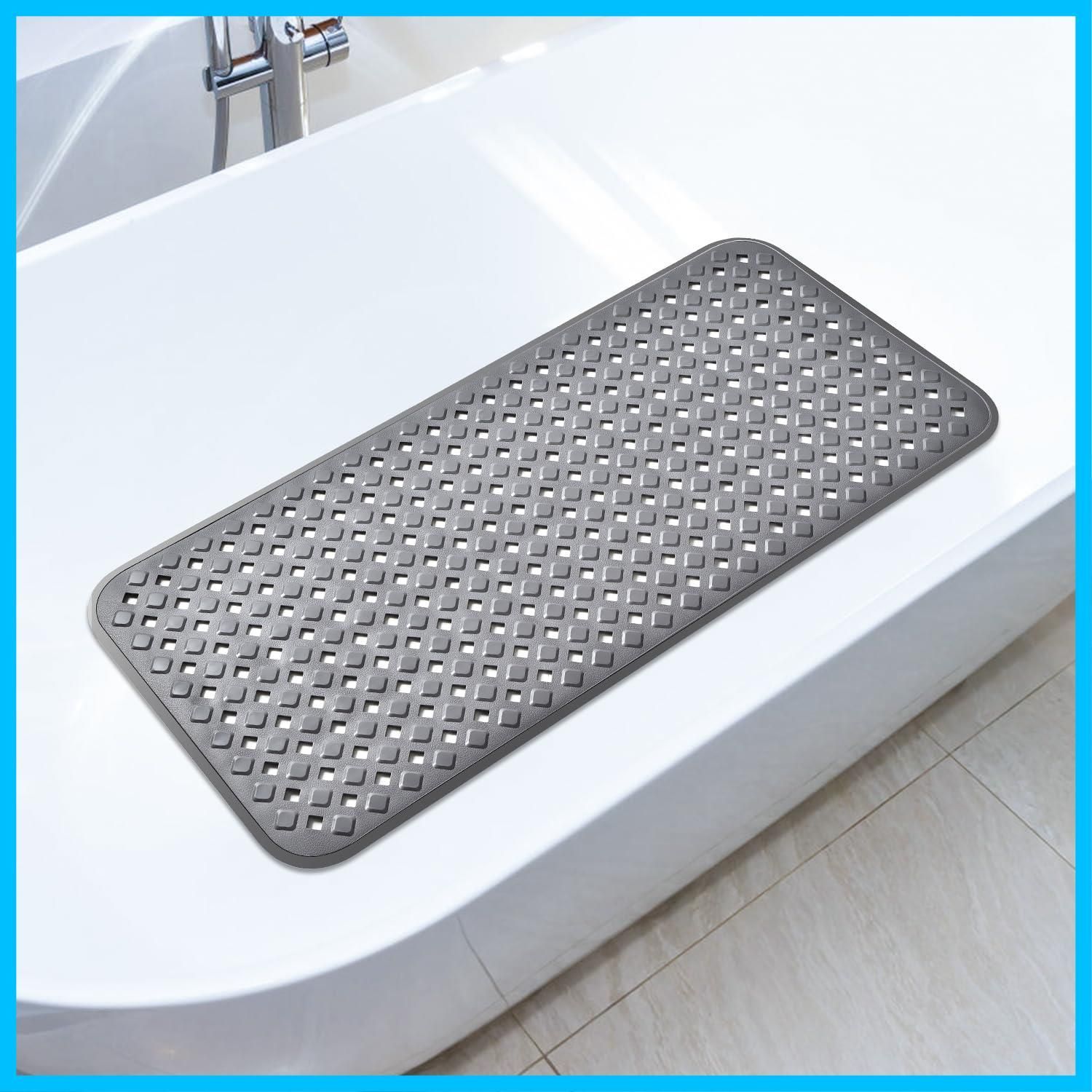 数量 洗い場 浴室内 バスマット 出入り口適用 介護 老化防止 防カビ mat Bathtub 転倒防止 柔らかい 260個吸盤付き グレー 浴槽内滑り止めマット 大判 40×88cm TPE製 赤ちゃん すべり止めマット お風呂 OTraki