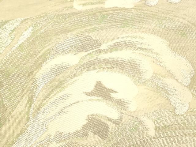 平和屋着物＊夏物　六通柄袋帯　立波文　銀糸　正絹　逸品　DAAX5597cm 平和屋着物＊夏物 六通柄袋帯 立波文 銀糸 正絹 逸品 DAAX5597cm