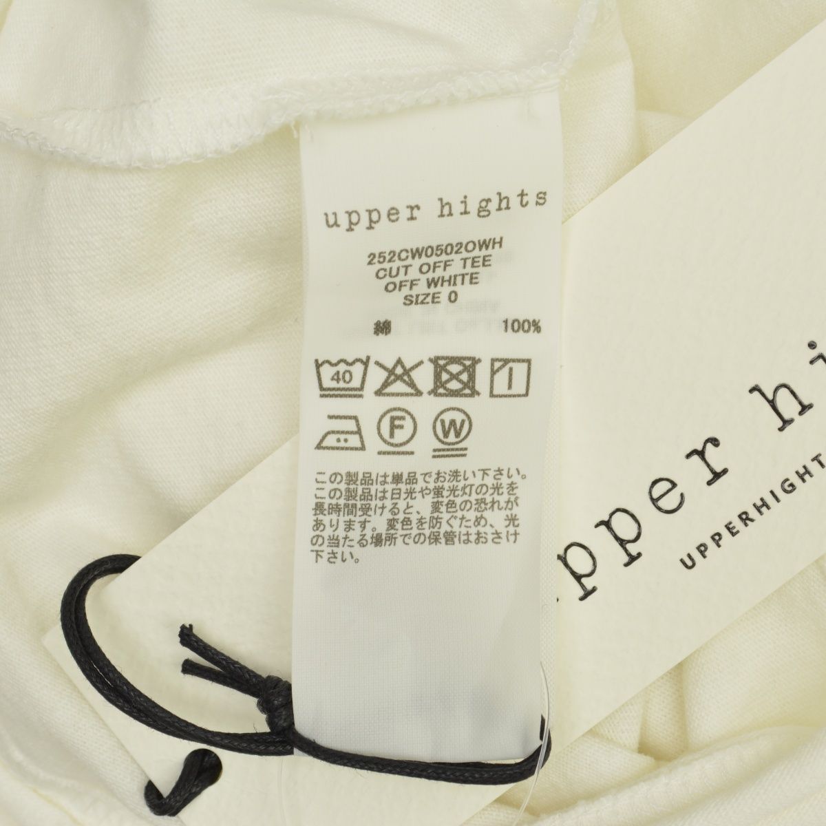 【upperhights】25SS 252CW05020 カットオフノースリーブT-shirt-CUT OFF TEEノースリーブTシャツ upperhights】25SS 252CW05020 カットオフノースリーブT-shirt-CUT OFF