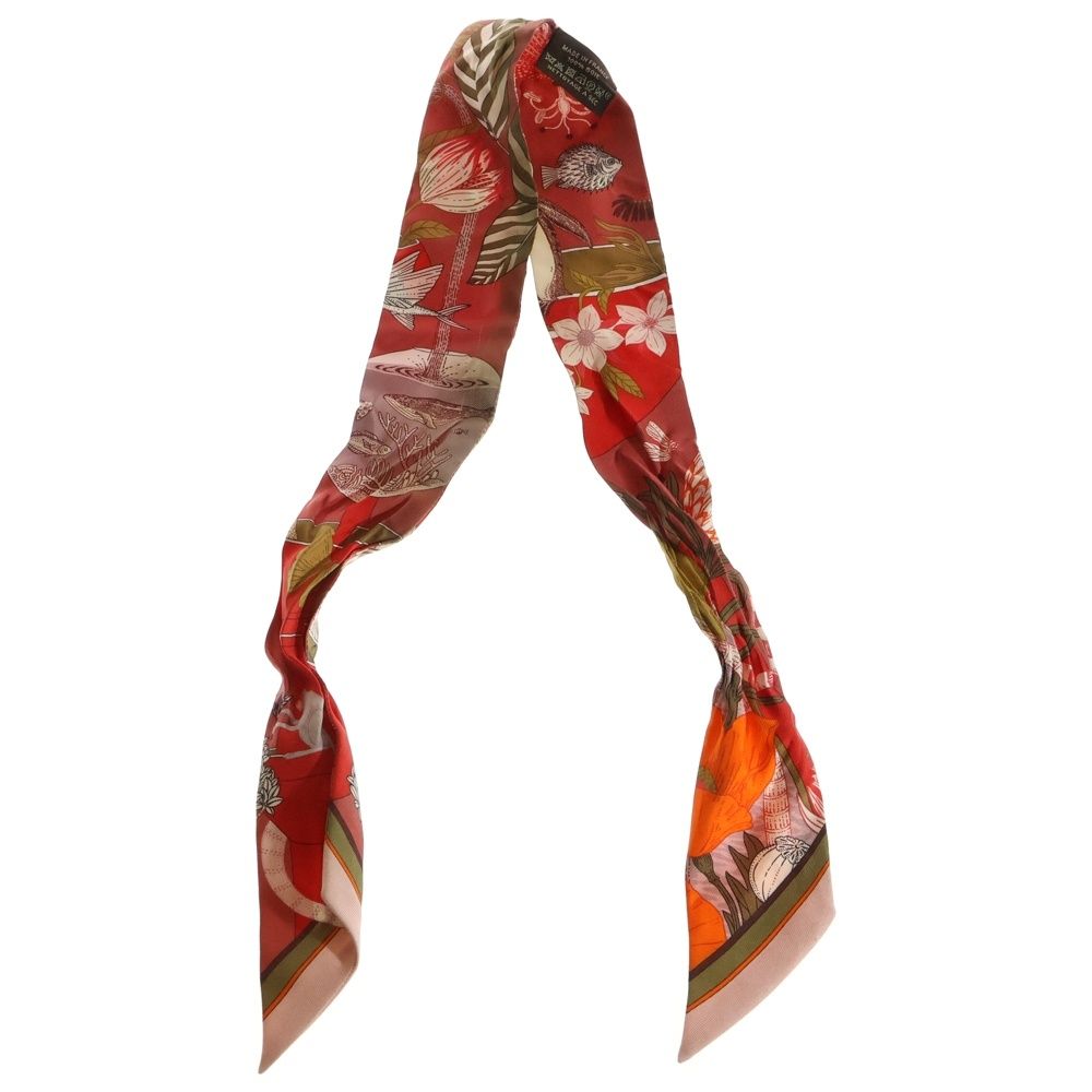 HERMES エルメス ツイリー プレシャス パラダイス レッド シルク スカーフ