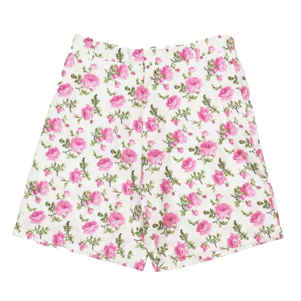 22aw DIOR ディオール ショート ハーフパンツ 花柄 ローズ バラ セミワイド シルクパンツ 293C170B5680 ピンク ベージュ 48 メンズ 古着