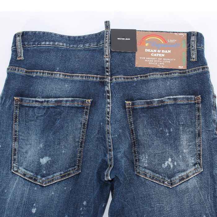 Dsquared2　ストレッチ　ブリーチ加工　スリムジーンズ　デニム　46 DSQUARED2 ディースクエアード スケーター ジーンズ S74LB1496
