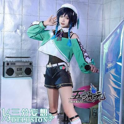 三分妄想 原神 コスプレ ウェンティ バンド 会 衣装 ウィッグ ft 251773
